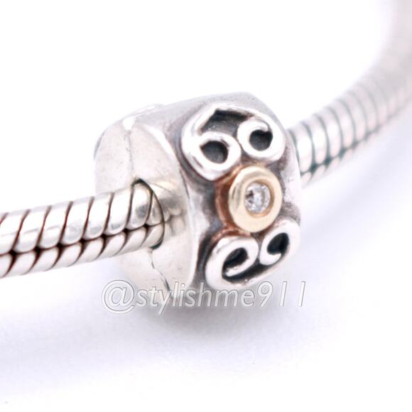 RARE - Authentic Pandora Double Heart Diamond Clip - 790382D - Picture 2 of 14